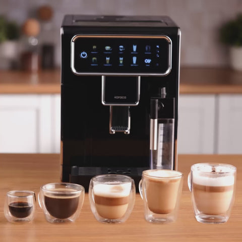 Karaca CoffeeMaestro Automatic Espresso Coffee Machine, 1500W, 1,5L, Black