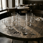 RCR Caffe 6-Piece Glass Moka Cup Set for 6 People, 120ml, Clear