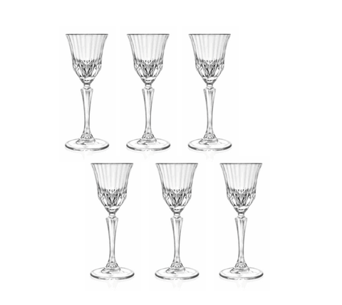 Rcr Adagio 6-Piece Liqueur Glass Set, 80ml, Clear