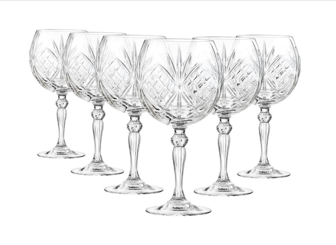 RCR Melodia 6-Piece Balloon Wine Glass Set, 650ml, Clear
