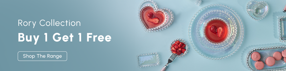 Karaca Rory Glass Tea Cup and Saucer, 200ml, Clear