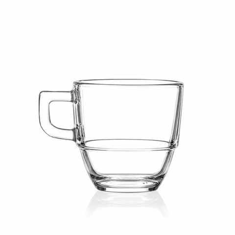 RCR Caffe 6-Piece Glass Moka Cup Set for 6 People, 120ml, Clear