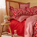 Karaca Carlo Duvet Cover Set, 100% Cotton, Single, Red