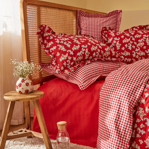 Karaca Carlo Duvet Cover Set, Double, Red