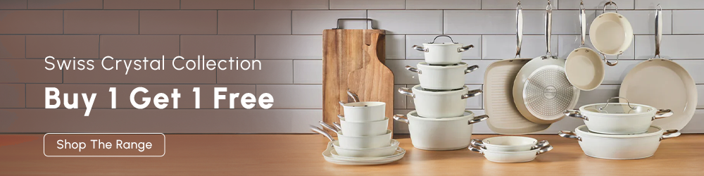 Karaca Swiss Crystal Non-Stick Induction Saucepan, 14cm, Creamy