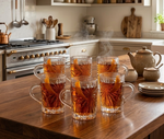 RCR Oasis 6-Piece Glass Tea Cup, 220ml, Clear