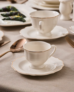 Karaca Vera 25-Piece Porcelain Tea & Coffee Cup Set, Gold